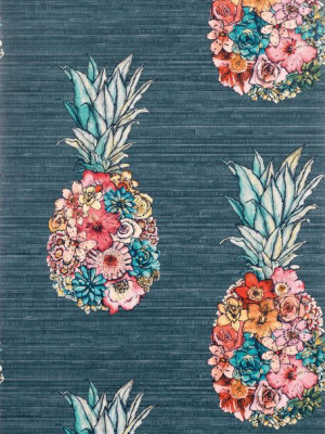 Sample Ananas Wallpaper With Colourful Petals From The Deya Collection By Matthew Williamson