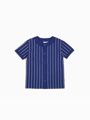 Miles Boys Stripe Stitch Sandlot Jersey - Blue