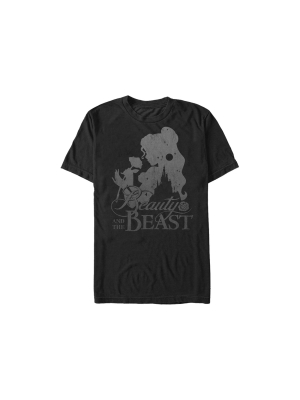 Men's Beauty And The Beast Belle Rose Silhouette T-shirt