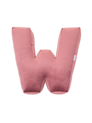 Velvet Letter W Cushion - Handmade To Order