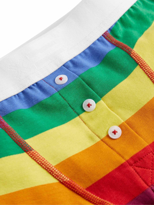 6" Fly Boxer Briefs - Rainbow Pride Stripes