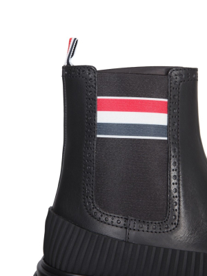 Thom Browne Rwb Stripe Slip-on Ankle Boots