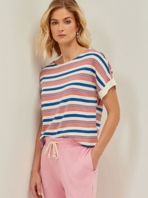 Stripe Boxy Crop Tee