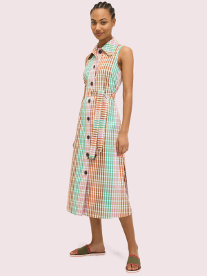 Rainbow Plaid Shirtdress