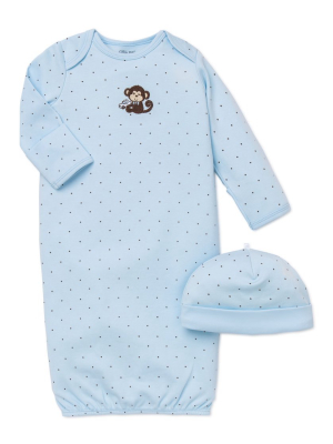 Little Monkey Sleeper Gown And Hat
