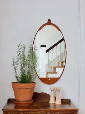 Fairmount Leather Long Oval Mirror - Tan