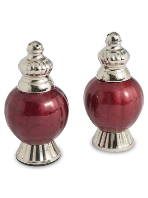 Julia Knight Peony 4" Salt And Pepper Set In Pomegranate