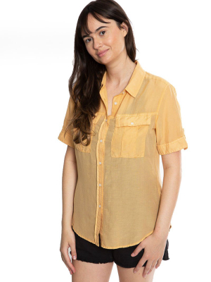 Blouse With Pleats Sleeves - Honey Yellow