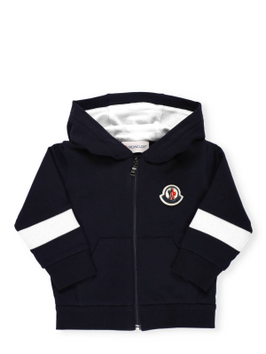 Moncler Enfant Logo Patch Zipped Hoodie