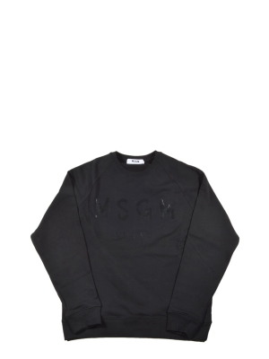 Msgm Logo Print Crewneck Sweatshirt