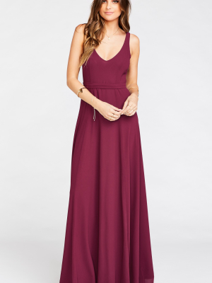 Jenn Maxi Dress ~ Merlot Chiffon