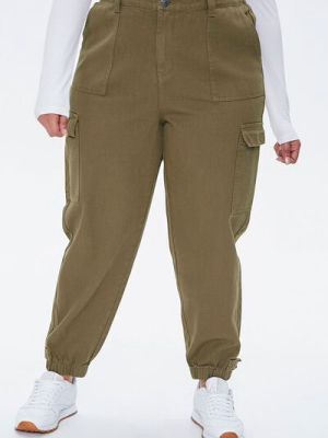 Plus Size Ankle-cut Cargo Pants