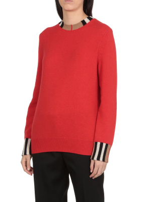 Burberry Icon Stripe Trim Sweater