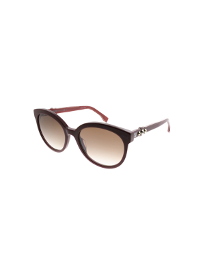 Fendi Fun Fair Ff 0268 Lhf 8g Womens Cat-eye Sunglasses Opal Burgundy 56mm