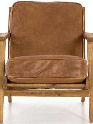 Brooks Leather Lounge Chair, Palomino