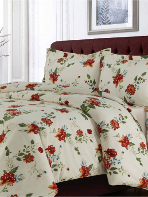 Madrid Printed Floral Oversized Duvet Cover Set - Tribeca Living