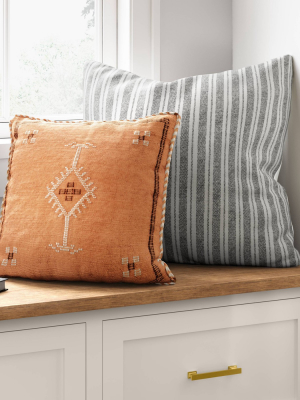 Square Woven Cotton Throw Pillow With Braid Trim - Threshold™