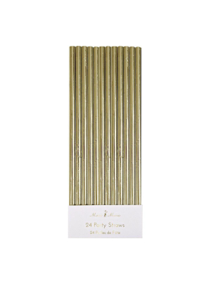 Gold Foil Party Straws (x 24)