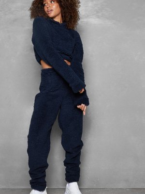 Navy Soft Borg Cuffed Joggers