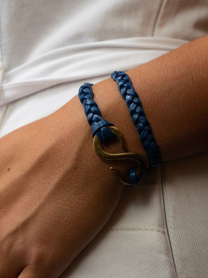 Leather Braided S Hook Wrap Bracelet