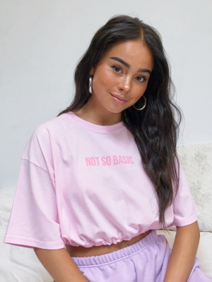 Baby Pink Not So Basic Logo Toggle T Shirt