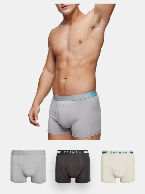 Grey And Blue Waistband Trunks*