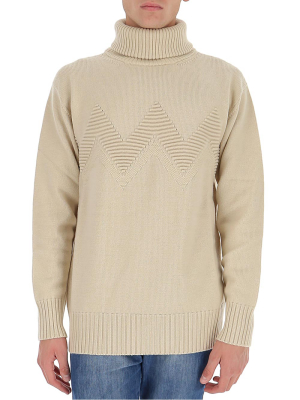 Junya Watanabe Man Zig Zag Turtleneck Jumper