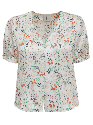 L'autre Chose Floral Print Buttoned Blouse