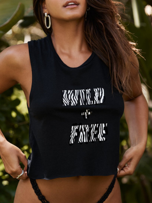 Wild Heart W/ Cheetah Text Text [women's Muscle Tank]