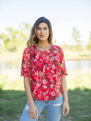 Westport Tropical Floral Print Top