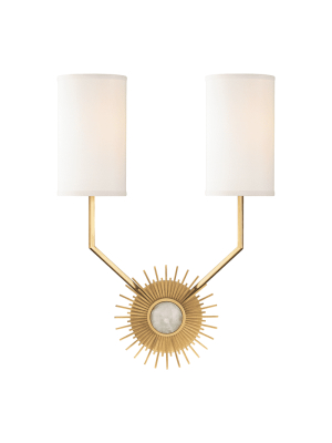 Borland 2 Light Wall Sconce Aged Brass