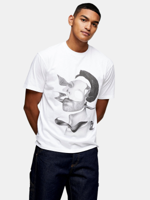 Face Collage T-shirt In White