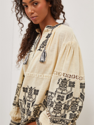 Sofia Embroidered Peasant Blouse