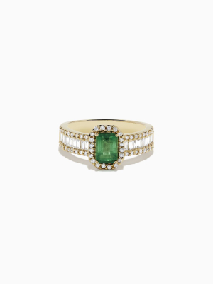 Effy Brasilica 14k Yellow Gold Emerald And Diamond Ring, 1.58 Tcw