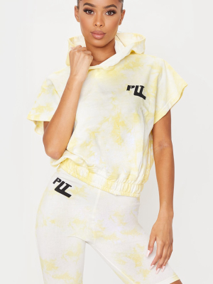 Prettylittlething Yellow Tie Dye Short Sleeve...