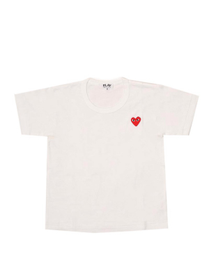 Comme Des Garçons Play Kids Embroidered Heart T-shirt