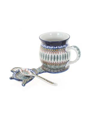 Blue Rose Polish Pottery Tuscany Mug & Saucer Gift Set