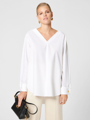 Cotton Poplin Tunic Blouse