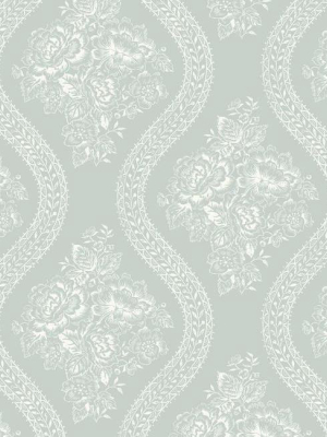 Coverlet Floral Wallpaper In Soft Mint From The Magnolia Home Collection By Joanna Gaines