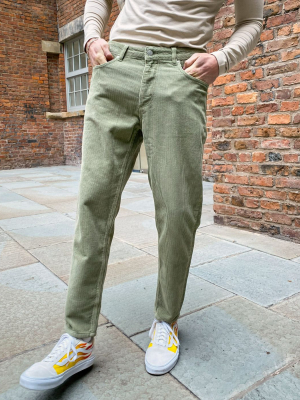 Asos Design Classic Rigid Corduroy Jeans In Khaki