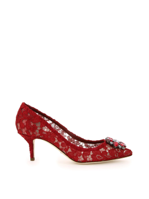 Dolce & Gabbana Crystal-embellished Lace Pumps