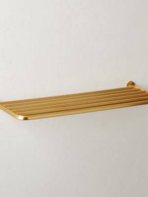 Hex Large Brass Train Towel Rack