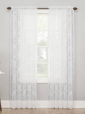 Ariella Farmhouse Lace Rod Pocket Sheer Curtain Panel - No. 918