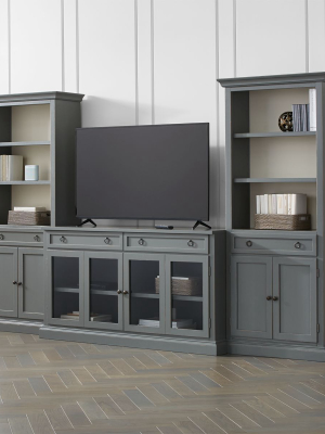 Cameo 3-piece Modular Grey Glass Door Media Entertainment Center