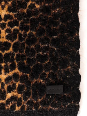 Saint Laurent Leopard Patterned Scarf