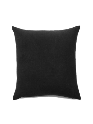 Simple Square Linen Pillow Black