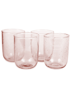 Pale Rose Seeded Tumblers - Set Of 4