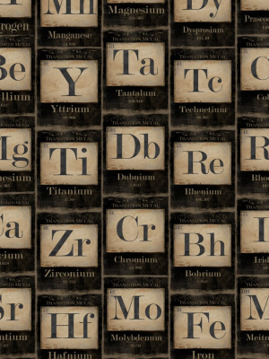 Periodic Table Of Elements Wallpaper In Black And Taupe From The Eclectic Collection By Mind The Gap