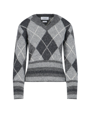 Thom Browne Argyle Pattern Knitted Jumper