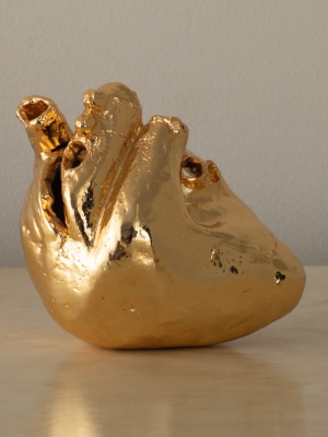 14k Gold Plated Heart Sculpture By Jeff Price